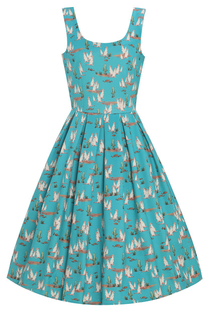 Amanda Turquoise Meerkat Swing Dress