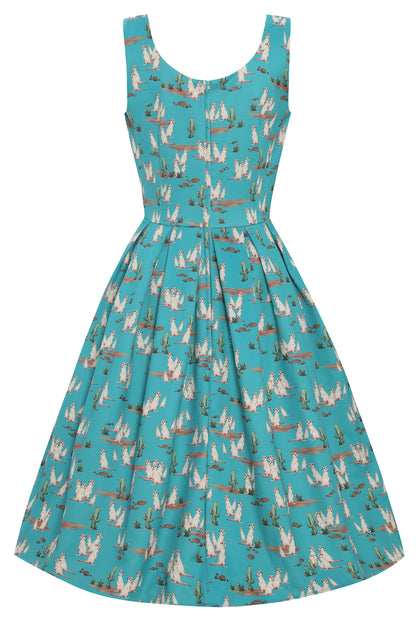 Amanda Turquoise Meerkat Swing Dress