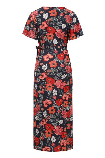 Isla Twilight Bloom Maxi Wrap Dress