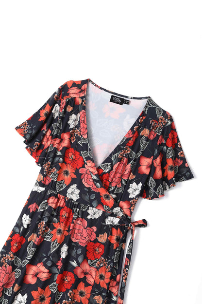 Isla Twilight Bloom Maxi Wrap Dress