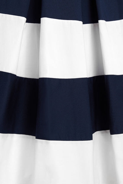 Anna Nautical Striped 50s Swing Dress in Navy