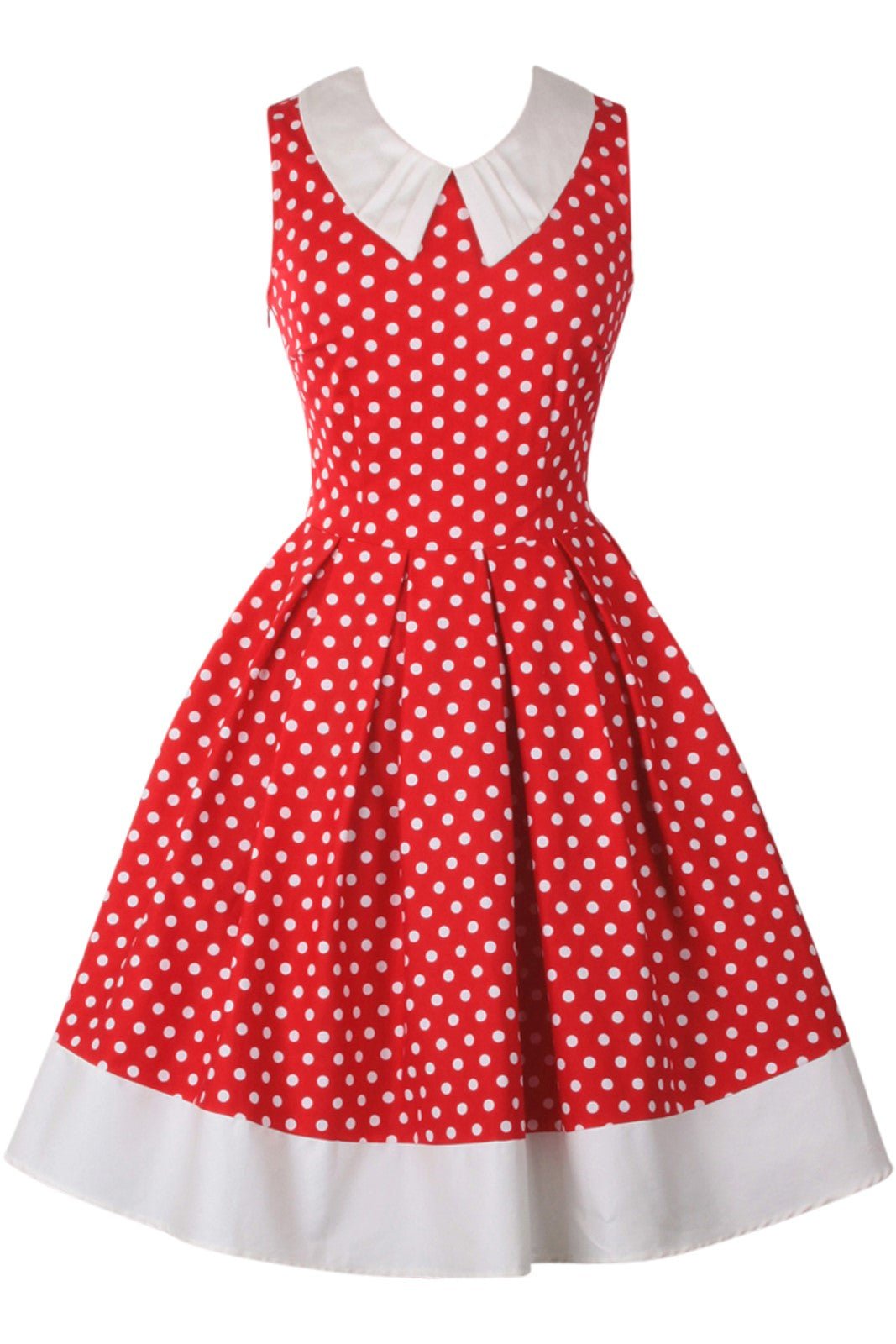 Hazel vintage Inspired Swing Dress in Red Polka Dot