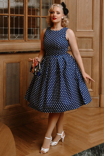 Lola Classic Vintage Sailor Dress in Dark Blue