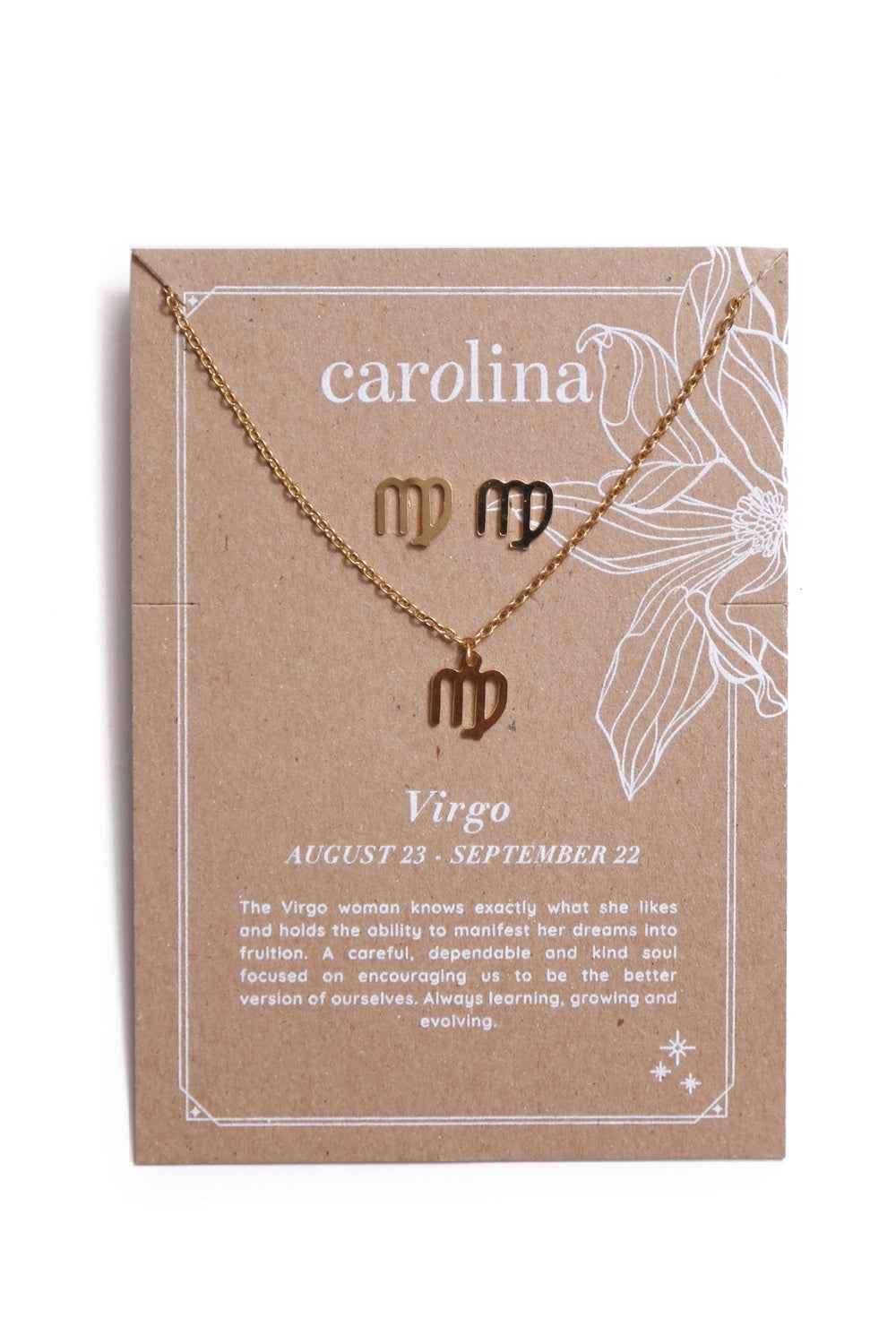 Virgo Zodiac Necklace & Earring Set