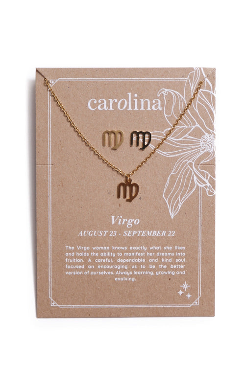 Virgo Zodiac Necklace & Earring Set