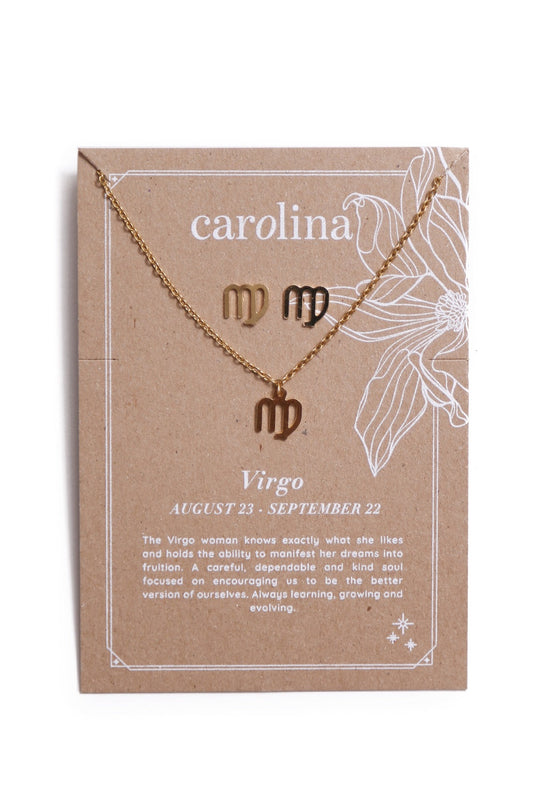 Virgo Zodiac Necklace & Earring Set