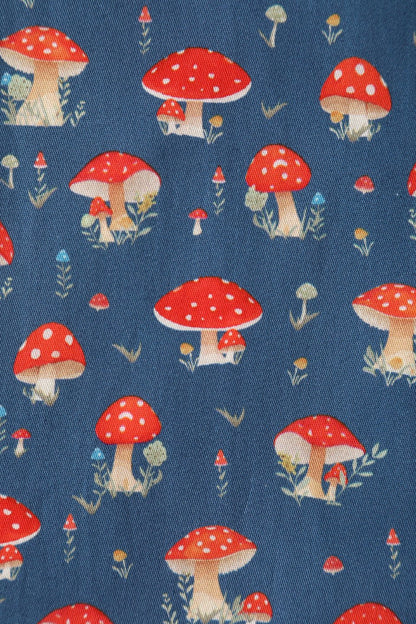 Penelope Red Mushroom Shirt Dress in Blue