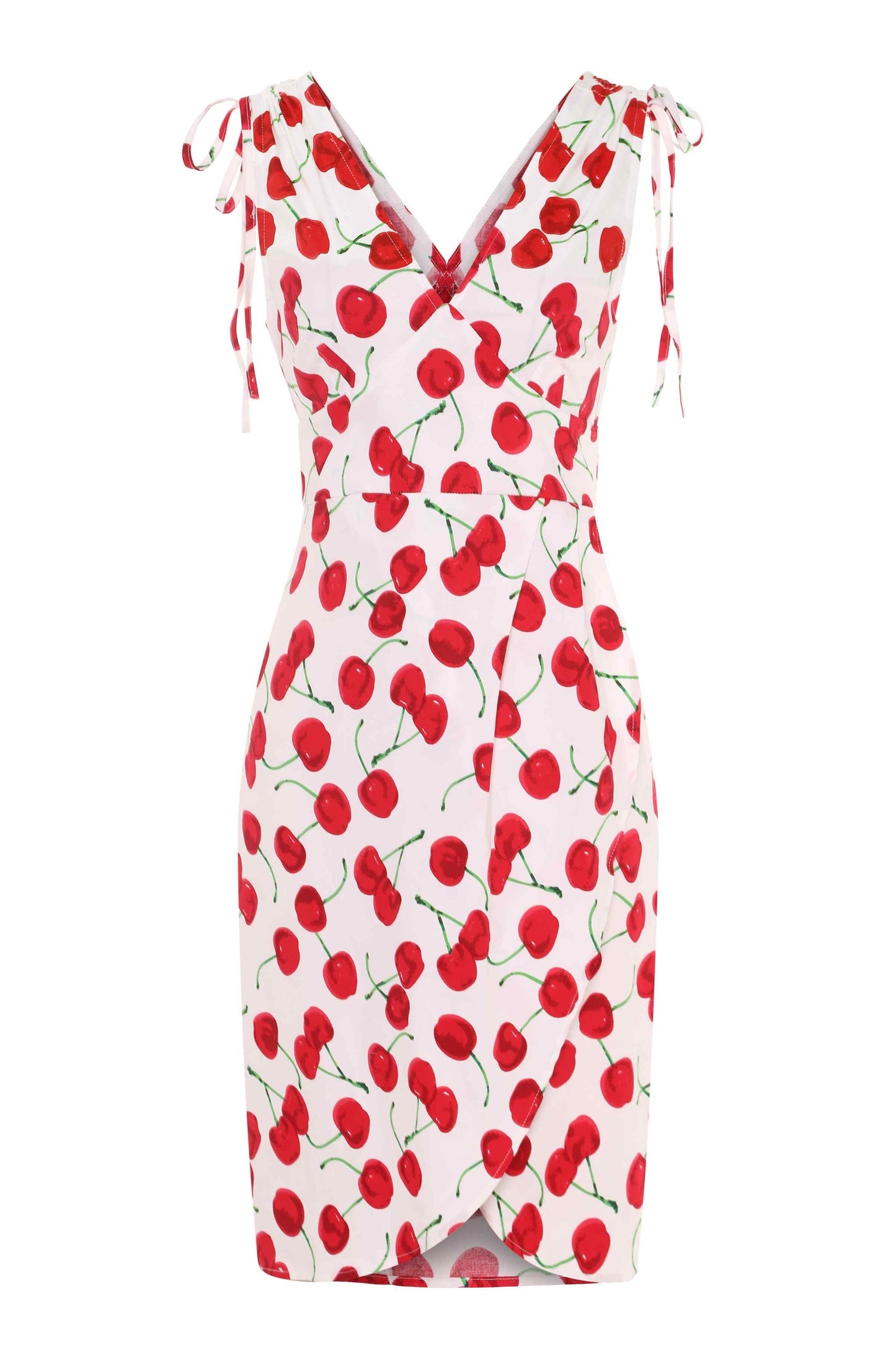 Marilyn White Cherry Wiggle Dress