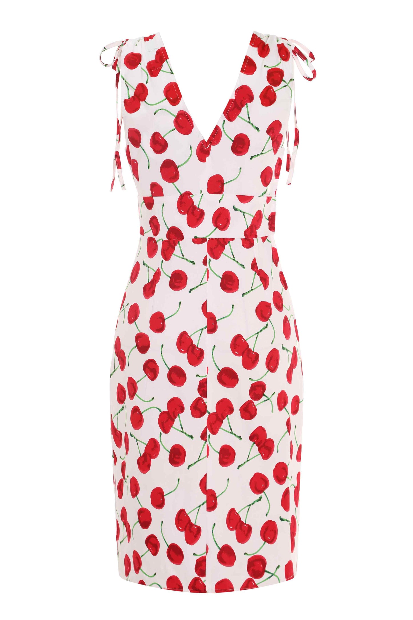 Marilyn White Cherry Wiggle Dress