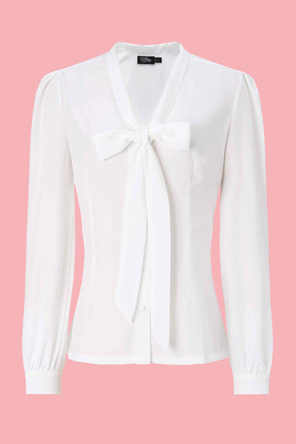 Margaret White Long Sleeved Blouse