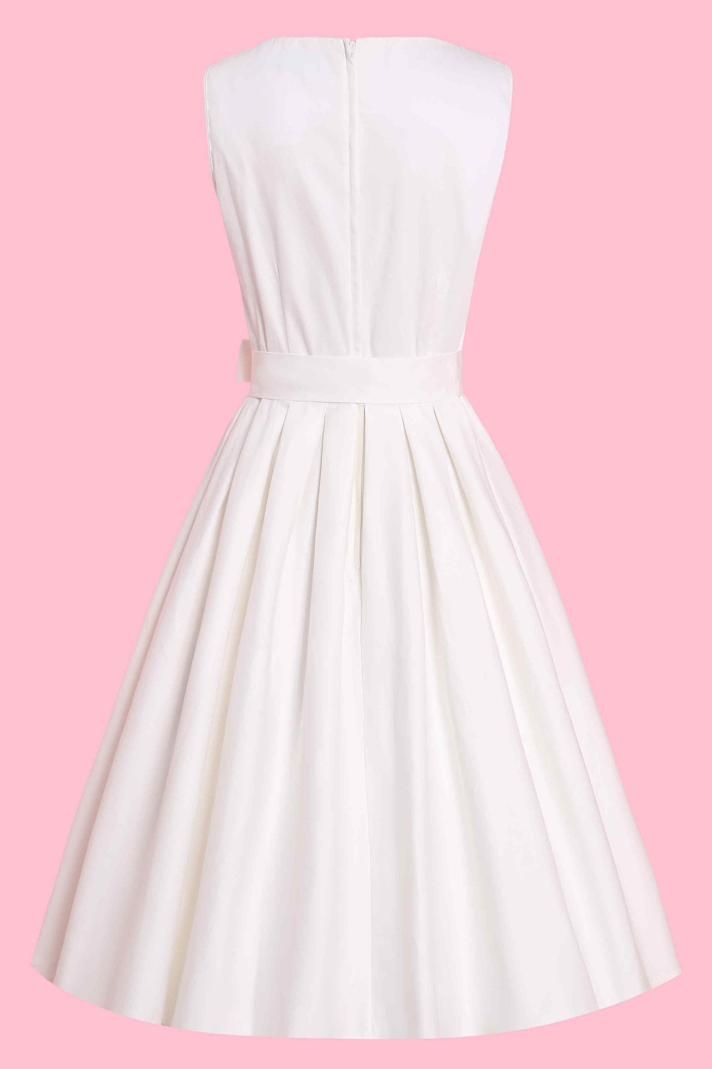 Elizabeth White Mesh Panel Bridal Swing Dress