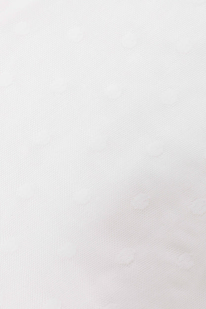 Dorothea White Polka Dot Mesh Halter Dress