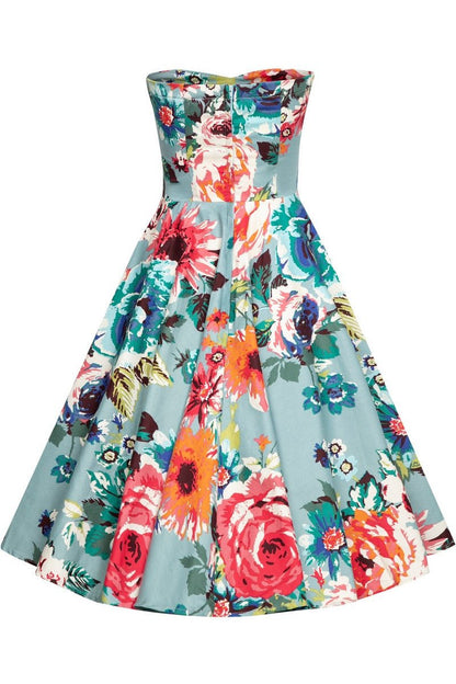 Melissa Retro Blue Floral Dress