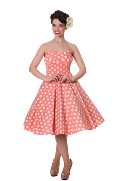 Melissa Retro Coral Polka Dot Dress