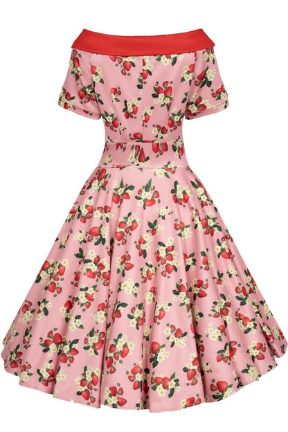 Darlene Pink Strawberry Flared Dress