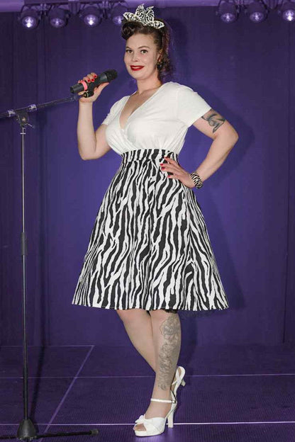 Carolyn Zebra Print Swing Skirt