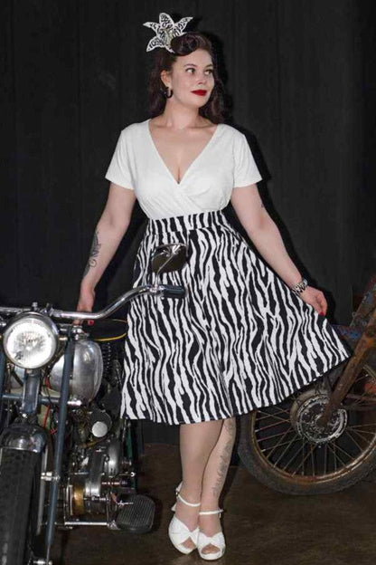 Carolyn Zebra Print Swing Skirt