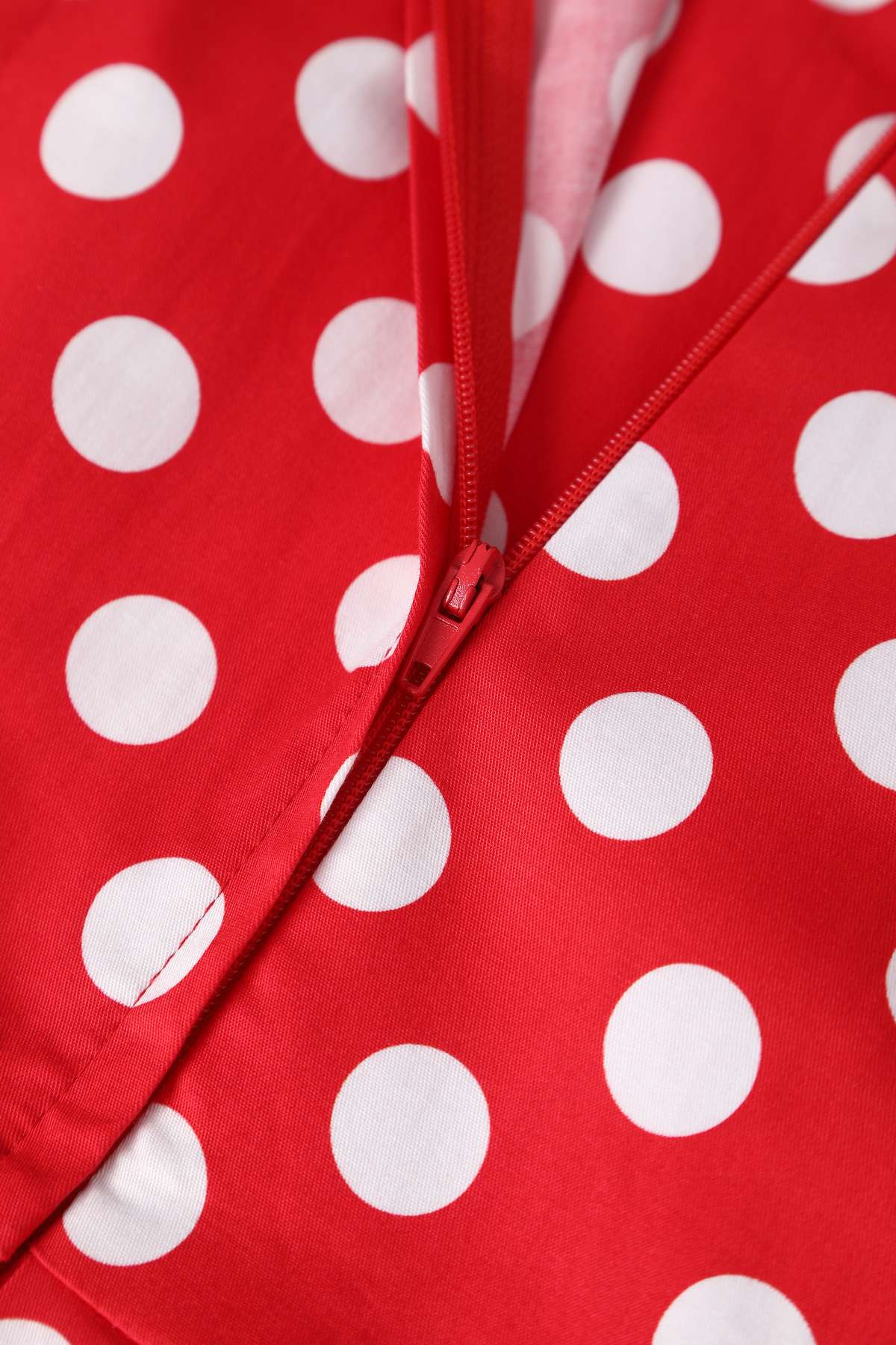 Amanda Retro Red Polka Dot Flared Dress